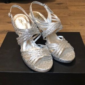 Adrianna Papell Silver Sparkle Heals - 7